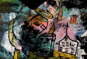 "4-Hydroxybutanoic Acid Talent Show." 2/16/13. Acrylics on cardboard. 18x28".