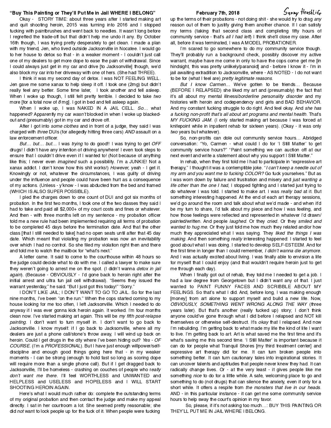 "Buy This Painting or They'll Put Me in Jail Where I Belong" 12x16-inch art print - Image 3