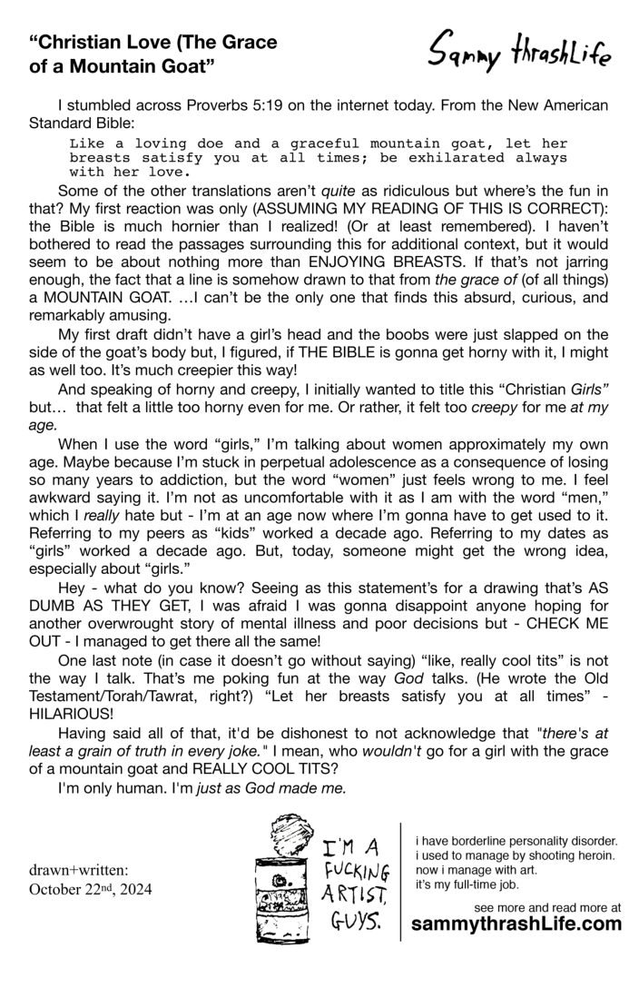 "Christian Love (The Grace of a Mountain Goat)” 6x8-inch art print - Image 2