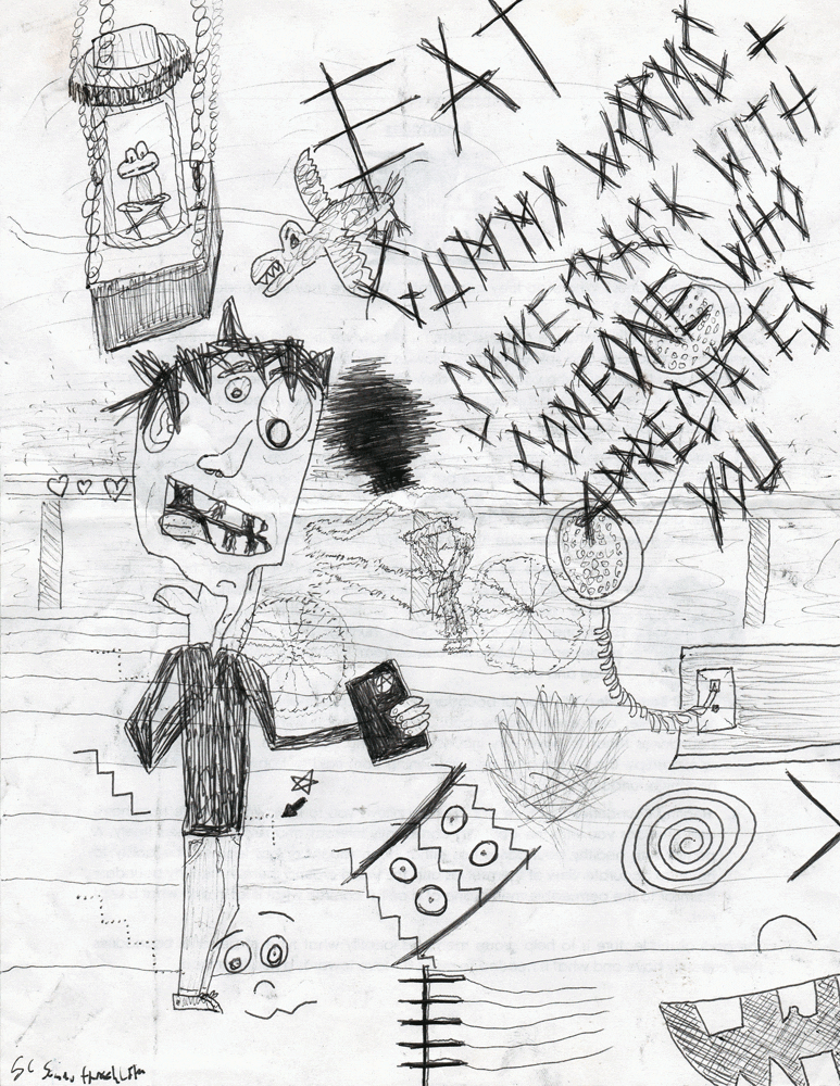 "Eat Gummy Worms and Smoke Crack With Someone Who Appreciates You." 1/7/13. Pen. 8½x11.