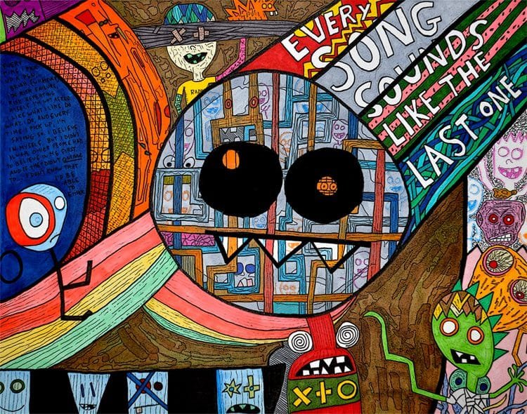 "Every Song Sounds Like the Last One." 9/28/14. Ink. 14x11".