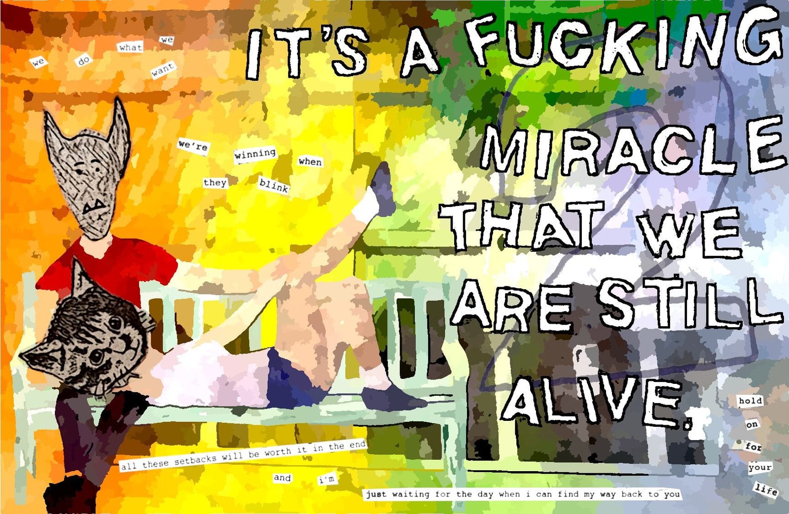 "Fucking Miracles" 6x4-inch art print