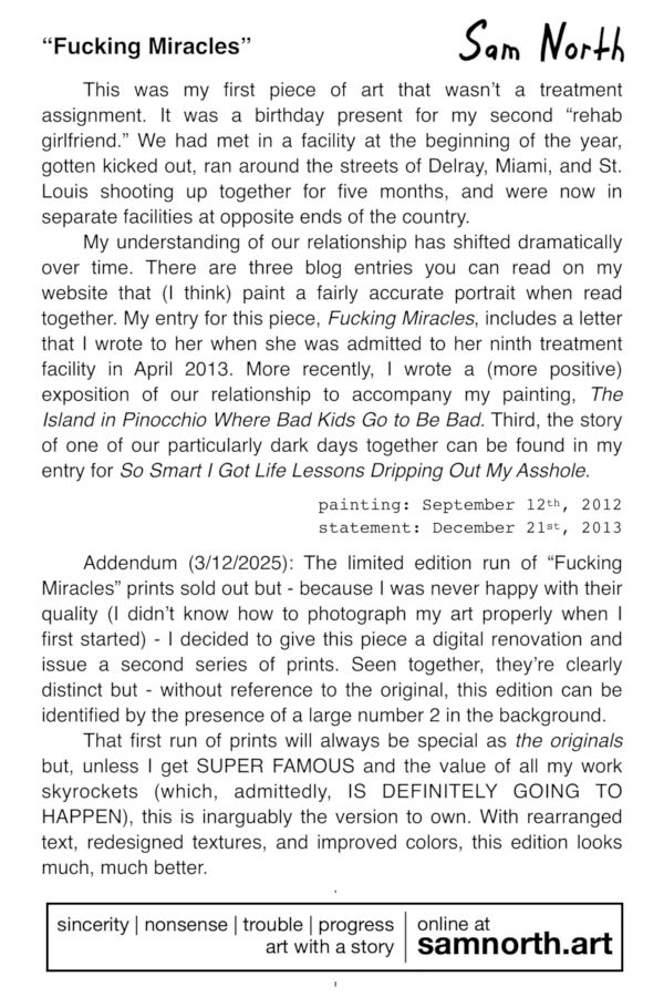 "Fucking Miracles" 6x4-inch art print - Image 2