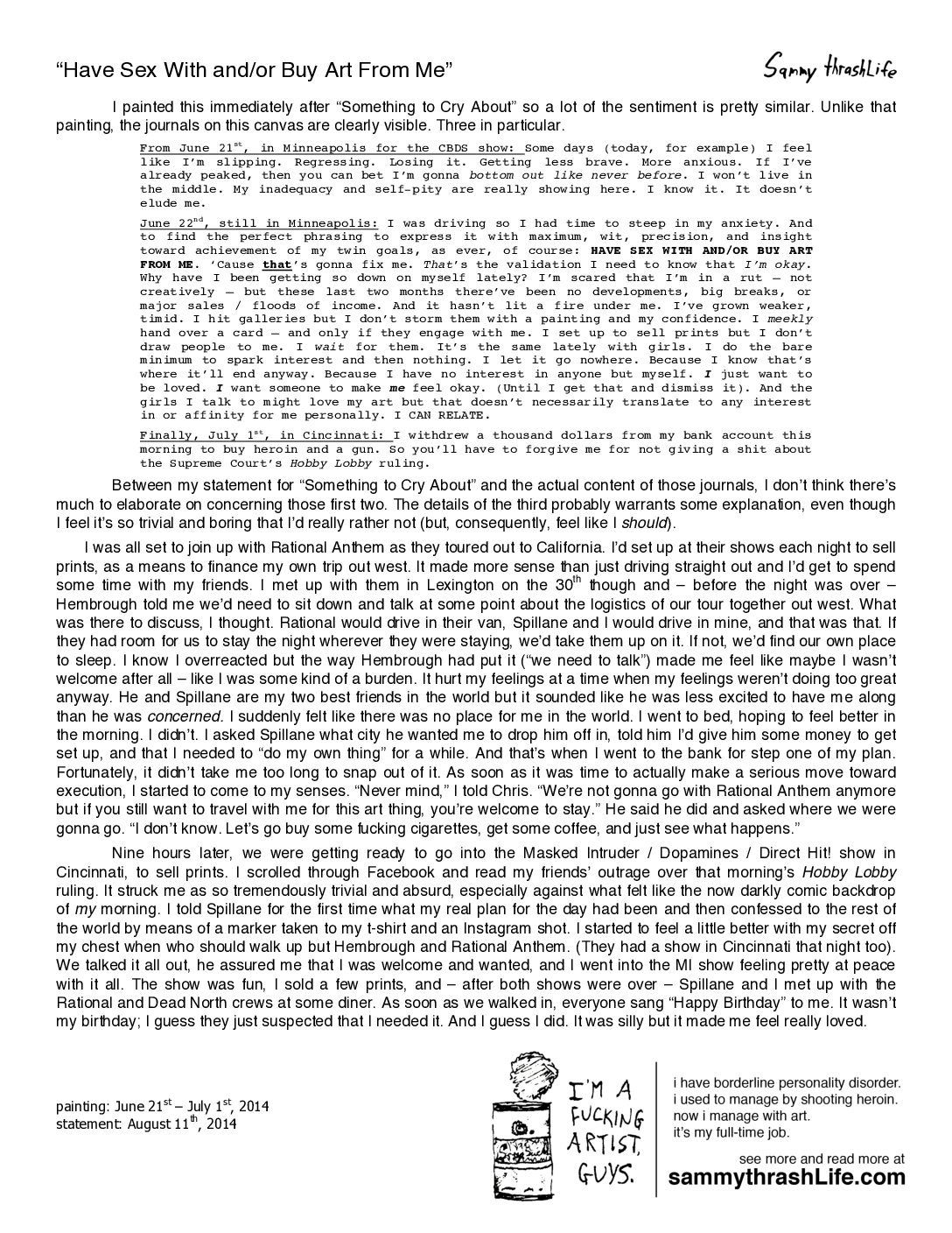 "Have Sex With And/Or Buy Art From Me" 11x14-inch art print - Image 2