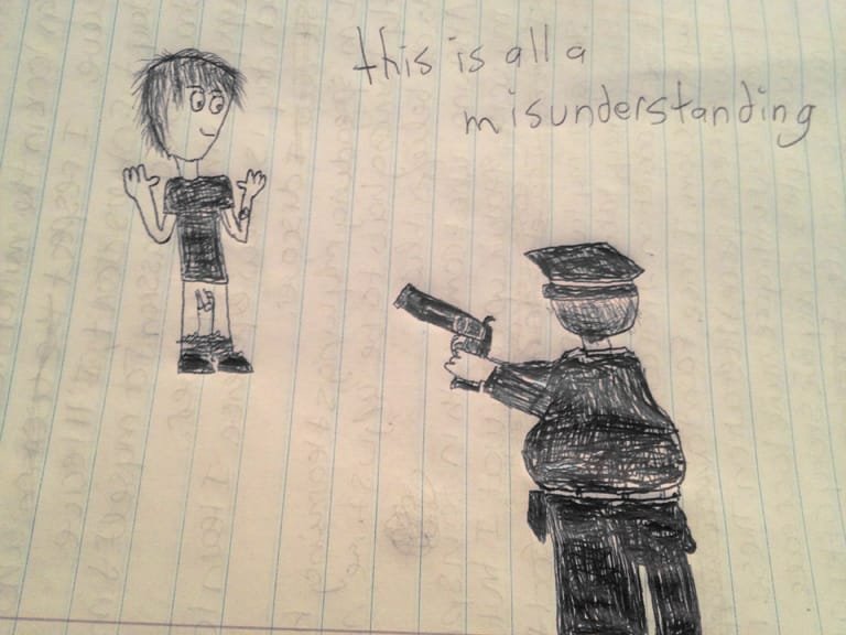 "This is All a Misunderstanding." 12/3/12. Pen. 8x10".