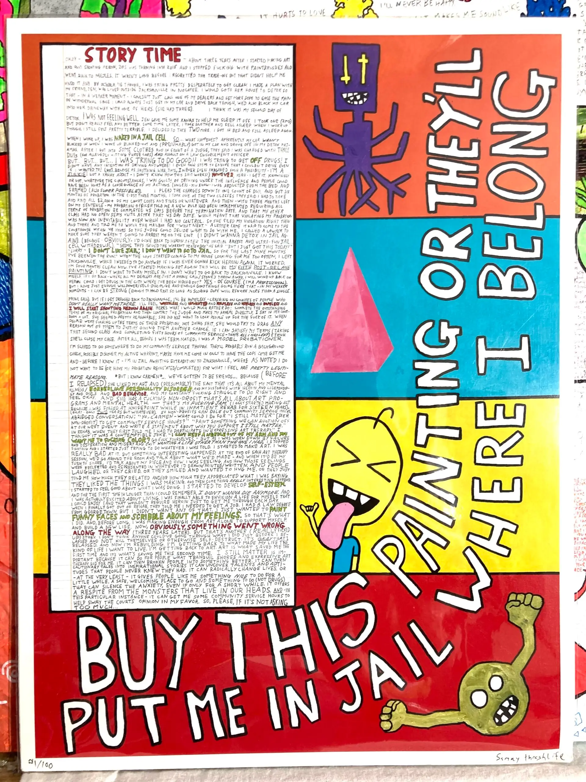 "Buy This Painting or They'll Put Me in Jail Where I Belong" 12x16-inch art print - Image 4