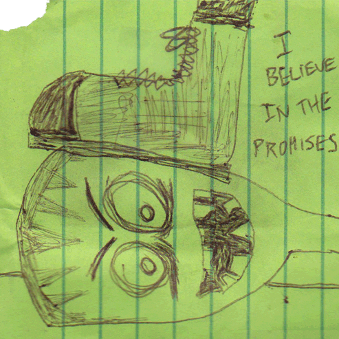 "I Believe in The Promises." 12/11/12. Pen. 3x3".