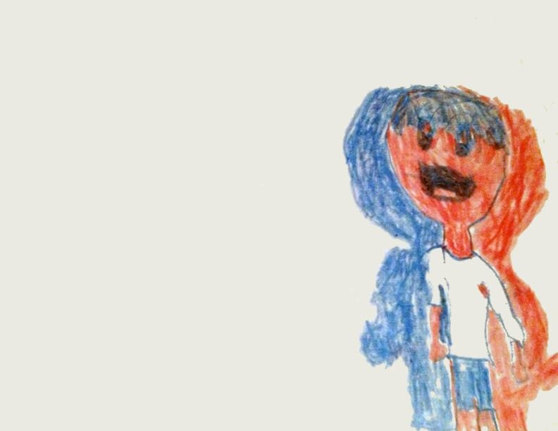 "Little Red Kid." 11/6/12. Crayon. 11x8½".