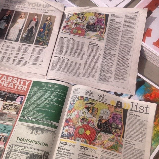A couple highlights in MPLS papers advertising the exhibit and featuring one of my pieces.