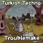 Turkish Techno / Troublemake split 7-inch. Traffic Street Records, 2009. Art by Gord Lafler.